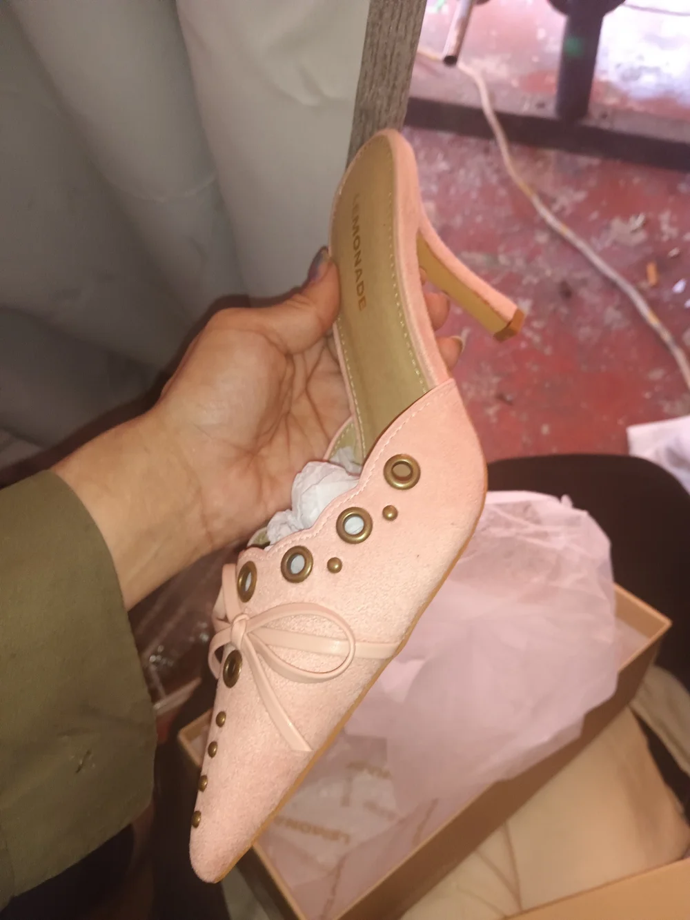 New Lemonade Charisma Dusty Pink Shoe Box - Size 7